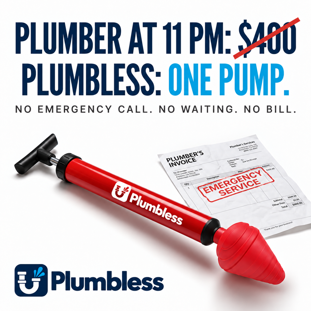 Plumbless™ - High Pressure Clog Remover